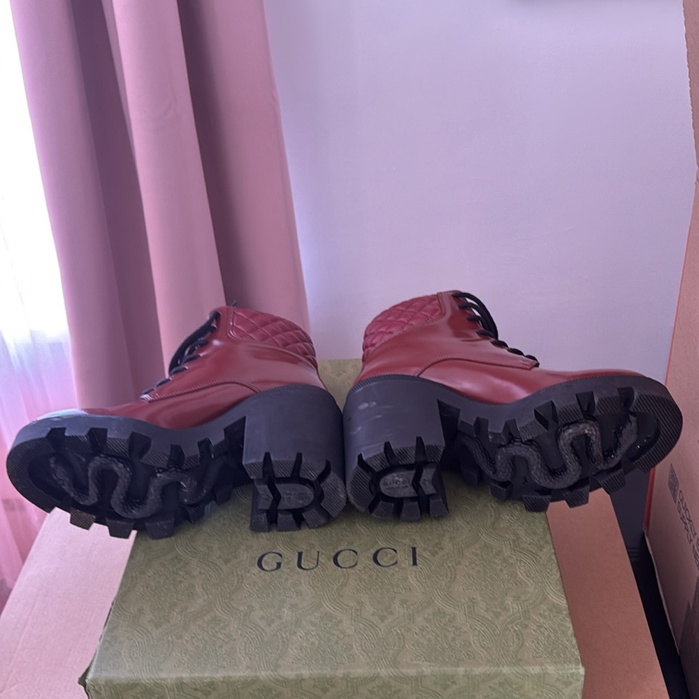 Gucci Garnet Red Calf Boots - Picture 4 of 10